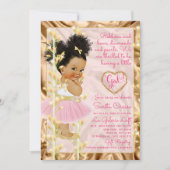 Invitation Baby shower d'or en cuivre rose (Devant)