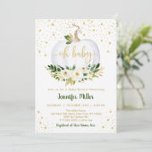 Invitation Baby shower d'or petit Citrouille (Debout devant)