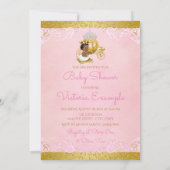 Invitation Baby shower d'or rose africain (Dos)