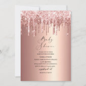 Invitation Baby shower d'or Rose de séchage moderne (Devant)