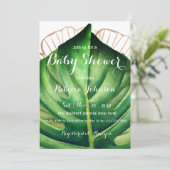 Invitation Baby shower d'or sauvage tropical simple (Debout devant)