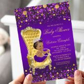 Invitation Baby shower d'or violet d'Amérique d'Afrique