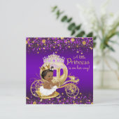 Invitation Baby shower d'or violet d'Amérique d'Afrique (Debout devant)