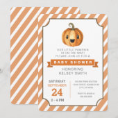 Invitation Baby shower d'orange de citrouille de Halloween (Devant / Derrière)