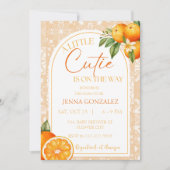 Invitation Baby shower d'Orange de Little Cutie Citrus (Devant)