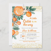 Invitation Baby shower d'Oranges d'agrumes (Devant)