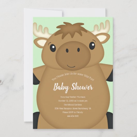 Invitation Baby shower d'orignal (Devant)