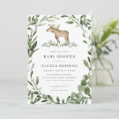 Invitation Baby shower d'orignal de bûcheron (Debout devant)
