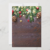 Invitation Baby shower d'ornement de Noël rustique (Dos)