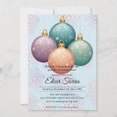 Invitation Baby shower d'ornement moderne Pastel Christmas (Devant)