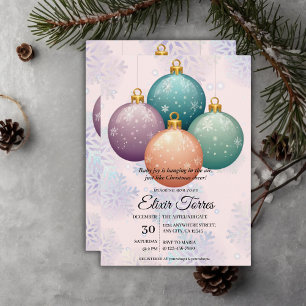 Invitation Baby shower d'ornement moderne Pastel Christmas