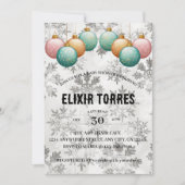 Invitation Baby shower d'ornements de boules de neige d'hiver (Devant)