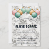 Invitation Baby shower d'ornements de boules de neige d'hiver (Devant)