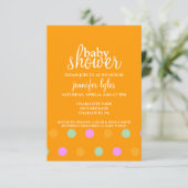 Invitation Baby shower - Dots II - orange (Debout devant)