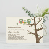 Invitation Baby shower Dotty Owls (Debout devant)