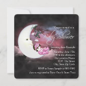 Invitation Baby Shower Douce Lune Rose (Dos)