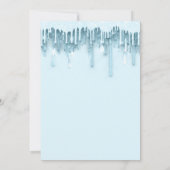 Invitation Baby shower Douce nuptiale 16e gouttes Bleu étince (Dos)