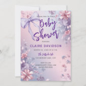 Invitation Baby Shower Douce Pourpre (Devant)