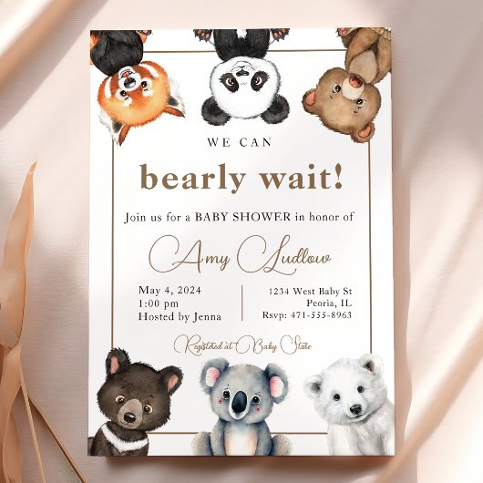 Invitation Baby shower d'ours