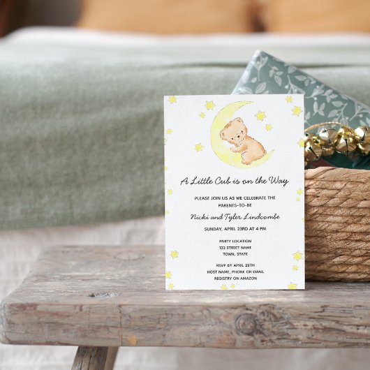 Invitation Baby shower d'ours