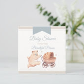 Invitation Baby shower d'ours (Debout devant)