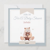 Invitation Baby shower d'ours (Dos)