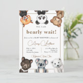 Invitation Baby shower d'ours (Debout devant)