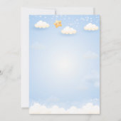 Invitation Baby shower d'ours à ballon bleu (Dos)