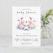Invitation Baby shower d'ours à bois imprimable (Debout devant)