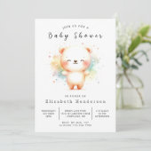 Invitation Baby shower d'ours à imprimer Boho (Debout devant)