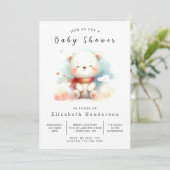 Invitation Baby shower d'ours à imprimer Boho (Debout devant)