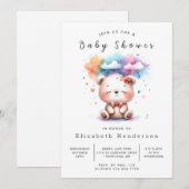 Invitation Baby shower d'ours à imprimer classique (Devant / Derrière)