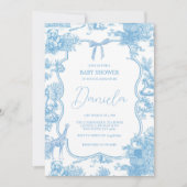 Invitation Baby shower d'ours bleu bleu français (Devant)