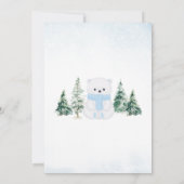 Invitation Baby shower d'ours bleu polaire (Dos)