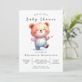 Invitation Baby shower d'ours chic de Bohême (Debout devant)