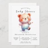 Invitation Baby shower d'ours chic de Bohême (Devant / Derrière)