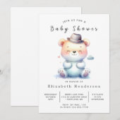 Invitation Baby shower d'ours chic modifiable (Devant / Derrière)