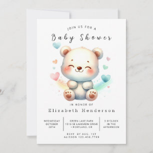 Invitation Baby shower d'ours classique en ligne