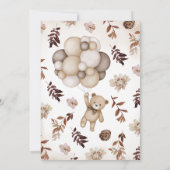 Invitation Baby shower d'ours d'automne neutre pour les homme (Dos)