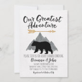 Invitation Baby shower d'ours d'aventure (Devant)