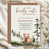 Invitation Baby shower d'ours de forêt d'aquarelle mignonne