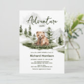 Invitation baby shower d'ours de forêt mignon (Debout devant)