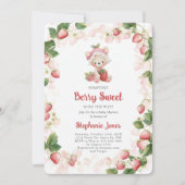 Invitation Baby shower d'ours de fraises Girl Inv (Devant)
