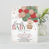 Invitation Baby shower d'ours de Noël neutre pour les hommes (Debout devant)