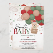 Invitation Baby shower d'ours de Noël neutre pour les hommes (Devant / Derrière)