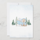Invitation Baby shower d'ours d'hiver bleu (Dos)