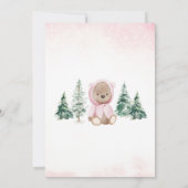 Invitation Baby shower d'ours d'hiver rose (Dos)