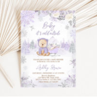 Baby shower d'ours d'hiver violet