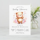 Invitation Baby shower d'ours élégant (Debout devant)