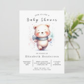 Invitation Baby shower d'ours en ligne amusant (Debout devant)